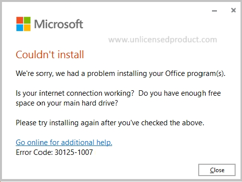 Error Code 30125-1007