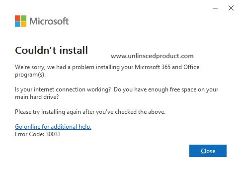 Error Code 30033-77