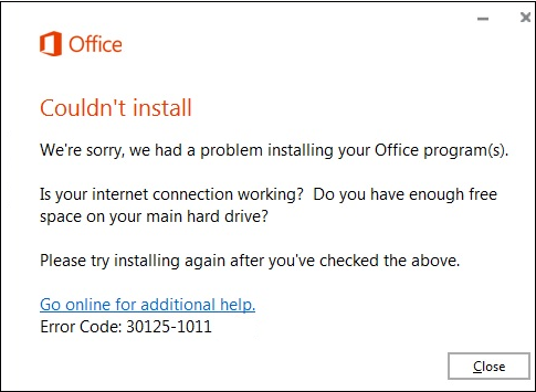 Error Code 30125-1011