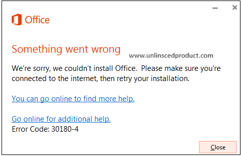 Error code 30180-4